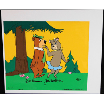Bill Hanna and Joe Barbera Signed Yogi Bear Animation Cel JSA Authenticated
