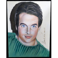 Mark Harmon Signed 12x16 One Of A Kind Hand Painted Canvas JSA Authenticated