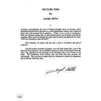 Joseph Heller Picture This Signed Souvenir Typescript Page JSA Authenticated Joseph Heller Picture This Signed Souvenir Typescript Page JSA Authenticated