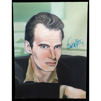 Charlton Heston Signed 12x16 One Of A Kind Hand Painted Canvas JSA Authenticated