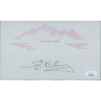 Sir Edmund Hillary 1st To Summit Everest Signed Himalayan Trust JSA Authentic Sir Edmund Hillary 1st To Summit Everest Signed Himalayan Trust JSA Authentic