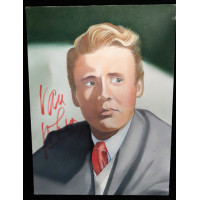 Van Johnson Signed 12x16 One Of A Kind Hand Painted Canvas JSA Authenticated