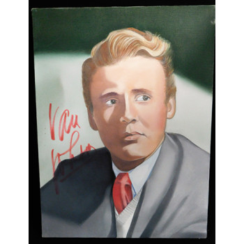 Van Johnson Signed 12x16 One Of A Kind Hand Painted Canvas JSA Authenticated