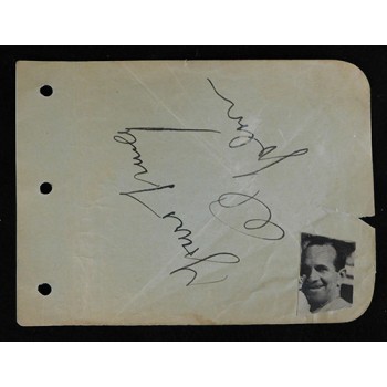 Al Jolson Actor Comedian Singer Signed 4.5x6 Album Page JSA Authenticated