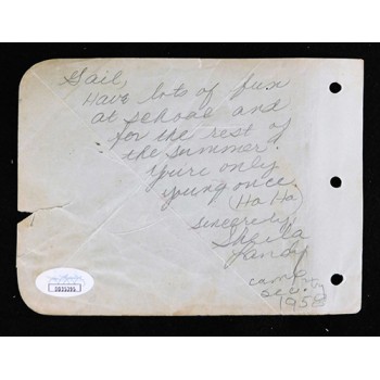 Al Jolson Actor Comedian Singer Signed 4.5x6 Album Page JSA Authenticated