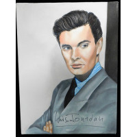 Louis Jourdan Signed 12x16 One Of A Kind Hand Painted Canvas JSA Authenticated