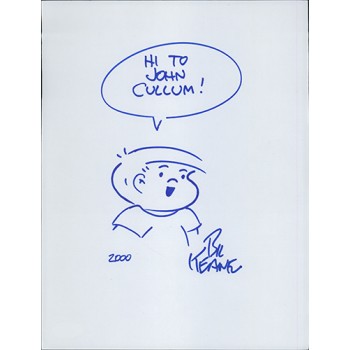 Bil Keane Family Circus Cartoonist Signed 8.5x11 Page Sketch JSA Authenticated