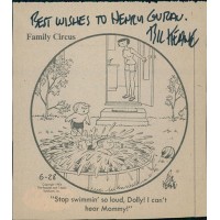 Bil Keane Family Circus Cartoonist Signed 3.5x4 Newsprint Cut JSA Authenticated Bil Keane Family Circus Cartoonist Signed 3.5x4 Newsprint Cut JSA Authenticated