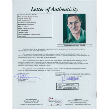 Gene Kelly Signed 12x16 One Of A Kind Hand Painted Canvas JSA Authenticated