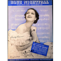 Dorothy Lamour Signed Blue Nightfall Sheet Music JSA Authenticated