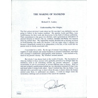Richard E. Leakey The Making of Mankind Signed Souvenir Typescript JSA Authenticated Richard E. Leakey The Making of Mankind Signed Souvenir Typescript JSA Authenticated