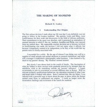 Richard E. Leakey The Making of Mankind Signed Souvenir Typescript JSA Authenticated Richard E. Leakey The Making of Mankind Signed Souvenir Typescript JSA Authenticated