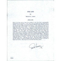 Richard E. Leakey One Life signed Souvenir Typescript JSA Authenticated Richard E. Leakey One Life signed Souvenir Typescript JSA Authenticated