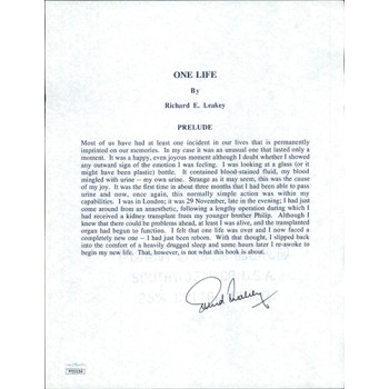 Richard E. Leakey One Life signed Souvenir Typescript JSA Authenticated Richard E. Leakey One Life signed Souvenir Typescript JSA Authenticated