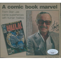 Stan Lee Marvel Creator Signed 5x5.5 Cut Page JSA Authenticated
