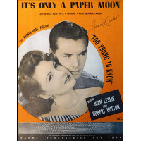 Joan Leslie Signed It's Only A Paper Moon Sheet Music JSA Authenticated