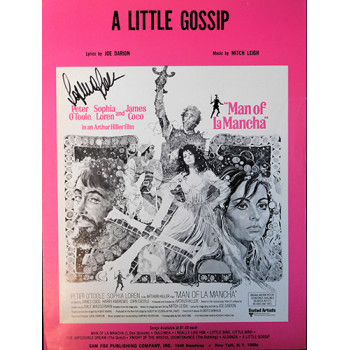 Sophia Loren Signed A Little Gossip Sheet Music JSA Authenticated