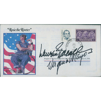 Virginia Mayo & Lauren Bacall Signed First Day Issue Cover FDC JSA Authenticated Virginia Mayo & Lauren Bacall Signed First Day Issue Cover FDC JSA Authenticated