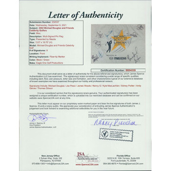 Michael Douglas & Friends Signed 2002 Celebrity Golf Flag JSA Authenticated by 8