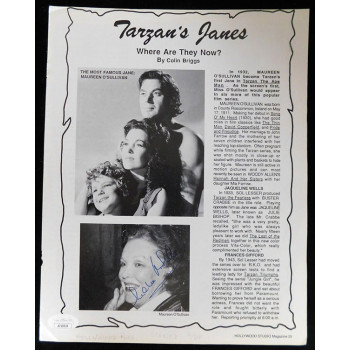 Maureen O'Sullivan Actress Signed Hollywood Magazine Page JSA Authenticated