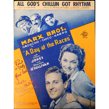 Maureen O'Sullivan Signed All God's Chillun Got Rhythm Sheet Music JSA Authenticated