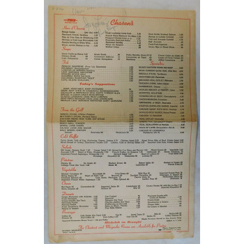 Ronald Reagan, Nancy Davis, Jerry Lewis Signed Chasen's Restaurant Menu JSA Authenticated