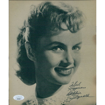 Debbie Reynolds Actress Signed 8x9.25 Cut Magazine Page Photo JSA Authenticated
