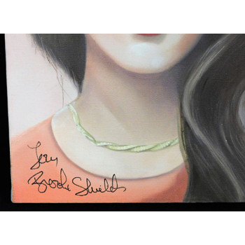 Brooke Shields Signed 12x16 One Of A Kind Hand Painted Canvas JSA Authenticated