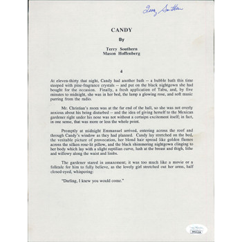 Terry Southern Candy Signed Souvenir Typescript JSA Authenticated Terry Southern Candy Signed Souvenir Typescript JSA Authenticated
