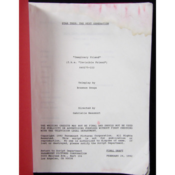 Star Trek The Next Generation Signed Script by 7 JSA Authenticated Stewart Dorn