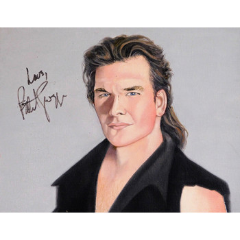 Patrick Swayze Signed 12x24 One Of A Kind Hand Painted Canvas JSA Authenticated