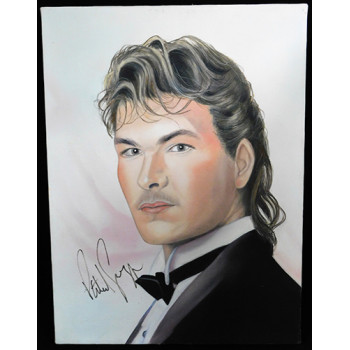 Patrick Swayze Signed 12x16 One Of A Kind Hand Painted Canvas JSA Authenticated
