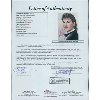 Patrick Swayze Signed 12x16 One Of A Kind Hand Painted Canvas JSA Authenticated