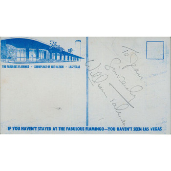 William Talman Actor Signed 4x7 Flamingo Postcard Photo JSA Authenticated William Talman Actor Signed 4x7 Flamingo Postcard Photo JSA Authenticated