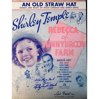 Shirley Temple Black Signed An Old Straw Hat Sheet Music JSA Authenticated
