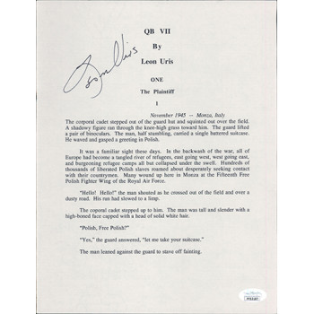 Leon Uris QB VII Signed Souvenir Typescript JSA Authenticated