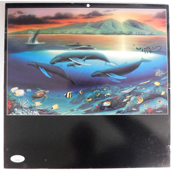 Robert Wyland Artist Signed 12x12 Mounted Calendar Page JSA Authenticated