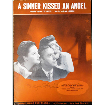 Olivia deHavilland Signed A Sinner Kissed An Angel Sheet Music JSA Authenticated