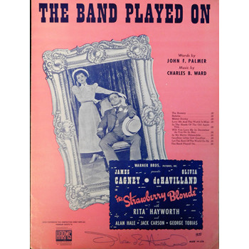 Olivia deHavilland Signed The Band Played On Sheet Music JSA Authenticated