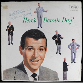 Dennis Day Signed Here's Dennis Day LP Album Cover JSA Authenticated