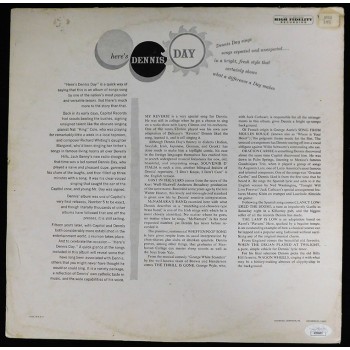 Dennis Day Signed Here's Dennis Day LP Album Cover JSA Authenticated