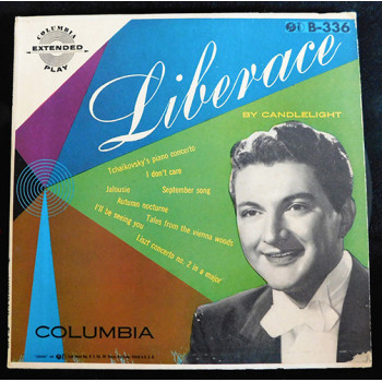 George Liberace By Candlelight Signed 45 LP Album JSA Authenticated