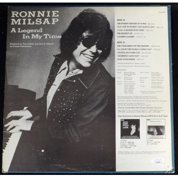 Ronnie Milsap Signed A Legend In My Time LP Album Cover JSA Authenticated