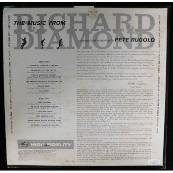 Pete Rugolo Signed The Music From Richard Diamond LP Album JSA Authenticated