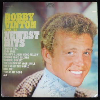 Bobby Vinton Singer Signed Sings The Newest Hits LP Album JSA Authenticated