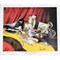 General Der Jagdflieger Adolf Galland Signed 15x17 Lithograph JSA Authenticated
