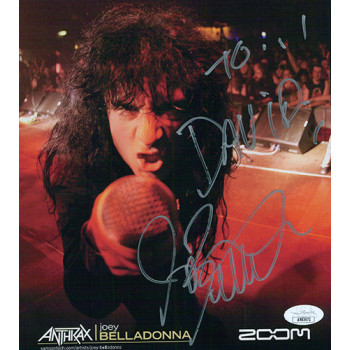 Joey Belladonna Anthrax Signer Signed 8x10 Cardstock Photo JSA Authenticated Joey Belladonna Anthrax Signer Signed 8x10 Cardstock Photo JSA Authenticated