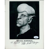 Michael Berryman Actor Signed 8x10 Cardstock Promo Photo JSA Authentic Scratches