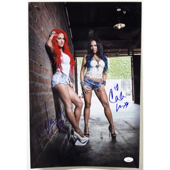 Butcher Babies Heidi Shepherd Carla Harvey Signed 12x18 Glossy Photo JSA Authen