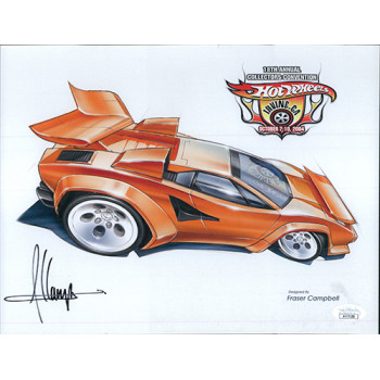 Fraser Campbell Hot Wheels designer Signed 8.5x11 Cardstock Photo JSA Authentic Fraser Campbell Hot Wheels designer Signed 8.5x11 Cardstock Photo JSA Authentic